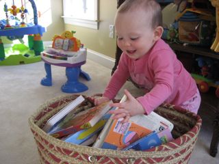 Toddler grabbing books, sherryartemenko.com